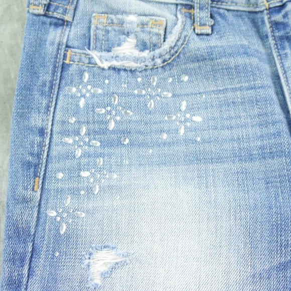 NEW HOLLISTER California SKINNY JEGGINGS Blue Distressed Rhinestones 23x31 NWOT - Picture 11 of 12